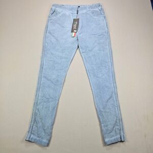 Papa Vancouver Trousers Slim Side Stripe Made in Italy Light Blue Womens Size M